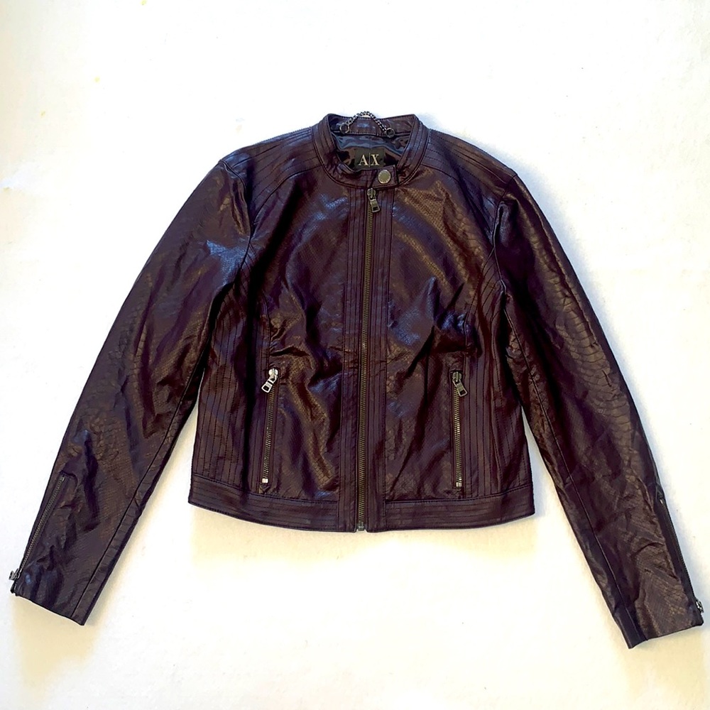 ARMANI EXCHANGE KIDS  FAUX LEATHER  JACKET-SIZE M